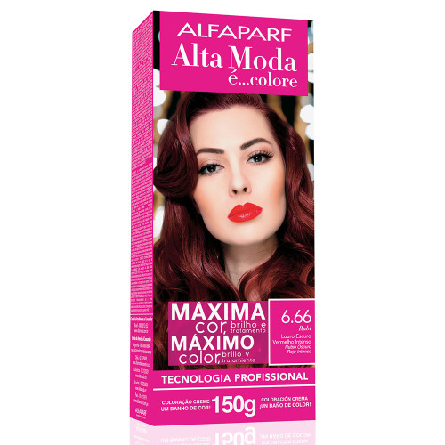Tintura Permanente Alta Moda 6.66 Louro Escuro Vermelho Intenso Unit (7898468503729)